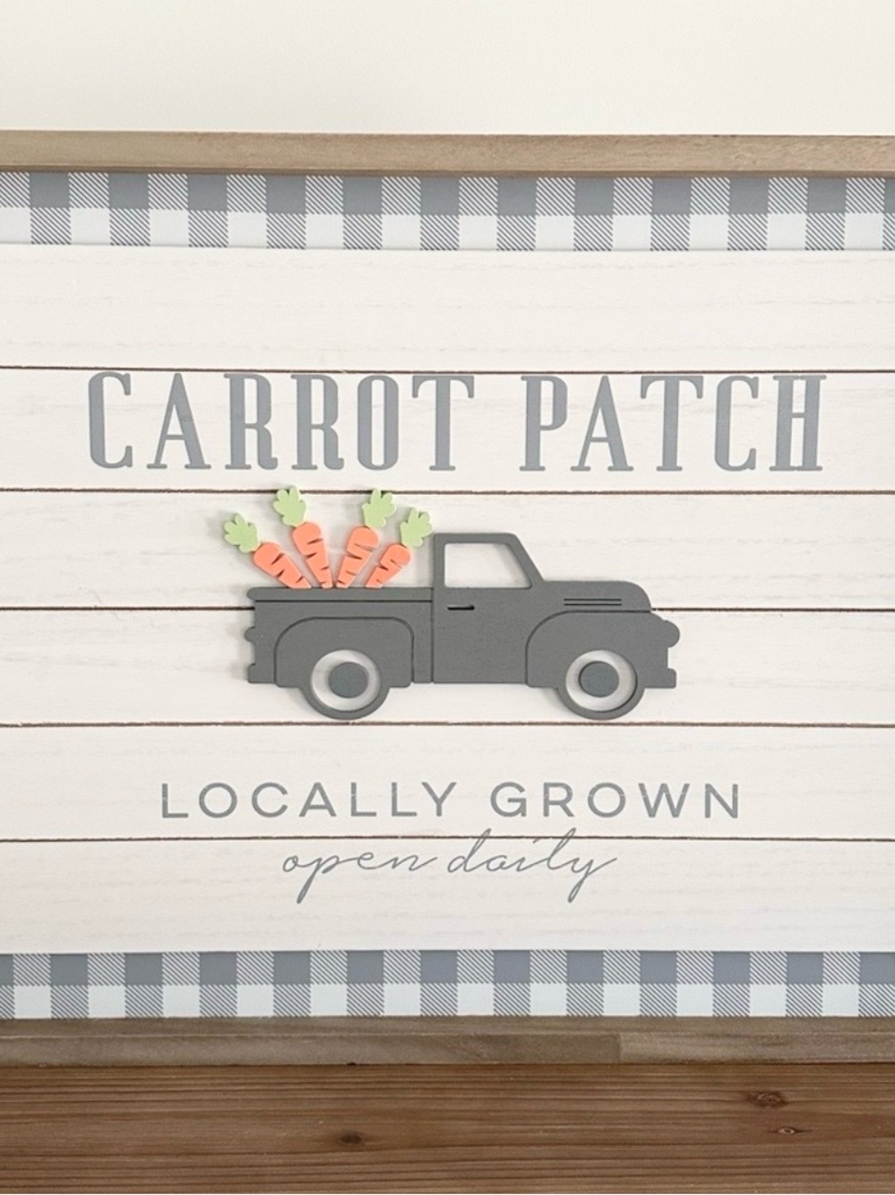 Carrot Patch Locally Grown Farm Garden Large Wood Sign - Wall Art / Plaque